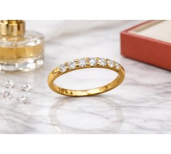 Anello Fedina rivière 7 diamanti Ct.0,35 in oro 18Kt - DIENNECI GIOIELLI