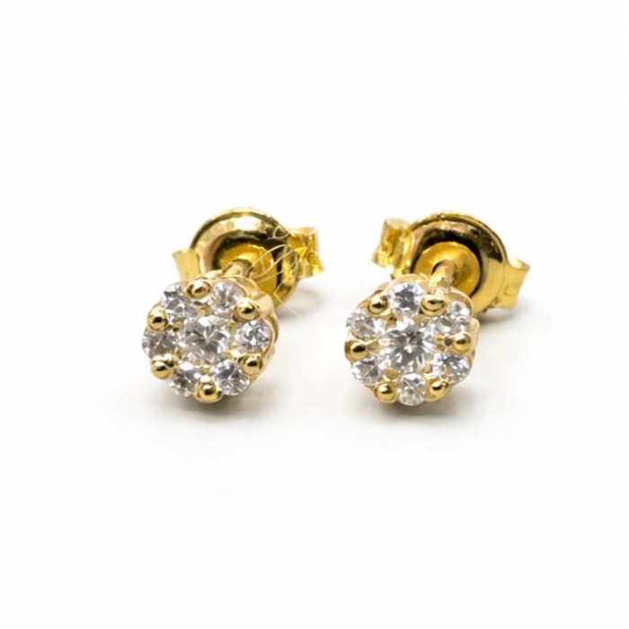 Orecchini diamanti Ct. 0,28 in oro giallo 18Kt - DIENNECI GIOIELLI