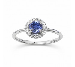 anello tanzanite diamanti oro bianco 18kt