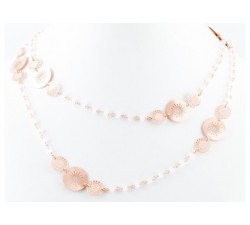 Collana lunga zirconi rosa in argento 925