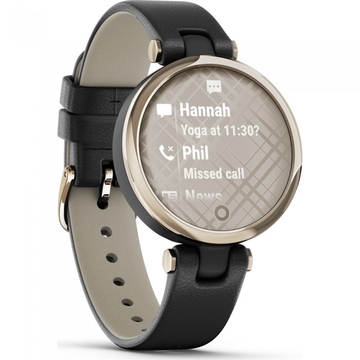 Garmin Lily Lunetta Cream Gold, cassa Black e cinturino in pelle italiana 010-02384-B1 Garmin Lily Lunetta Cream Gold, cassa Black e cinturino in pelle italiana 010-02384-B1