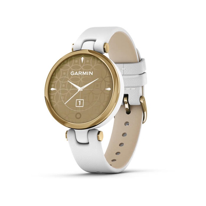 Garmin Lunetta Light Gold, cassa White e cinturino in pelle italiana 010-02384-B3 Garmin Lunetta Light Gold, cassa White e cinturino in pelle italiana 010-02384-B3