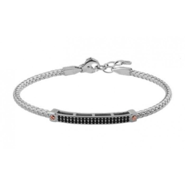 Bracciale rigido in argento 925 con zirconi BR1870NB