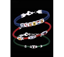 Bracciale bandierine rigido in argento 925 BR1684