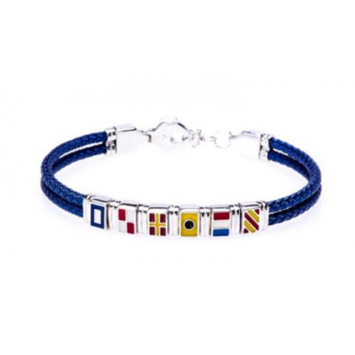 Bracciale bandierine rigido in argento 925 BR1692