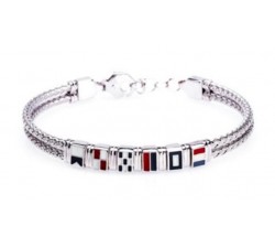 Bracciale bandierine rigido in argento 925 BR1690