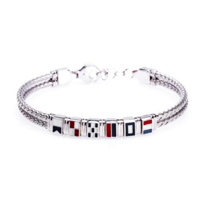 Bracciale bandierine rigido in argento 925 BR1690