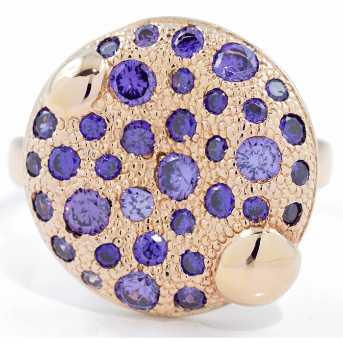 Anello zirconi viola in argento 925