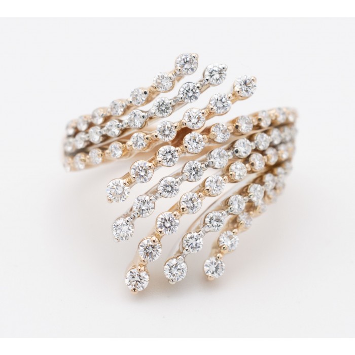 Anello con diamanti Ct. 1,60 F VS in oro rosa 18kt - DIENNECI GIOIELLI