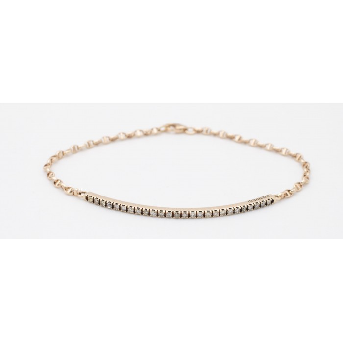 Bracciale semi rigido con diamanti light brown in oro 18Kt Bracciale semi rigido con diamanti light brown in oro 18Kt