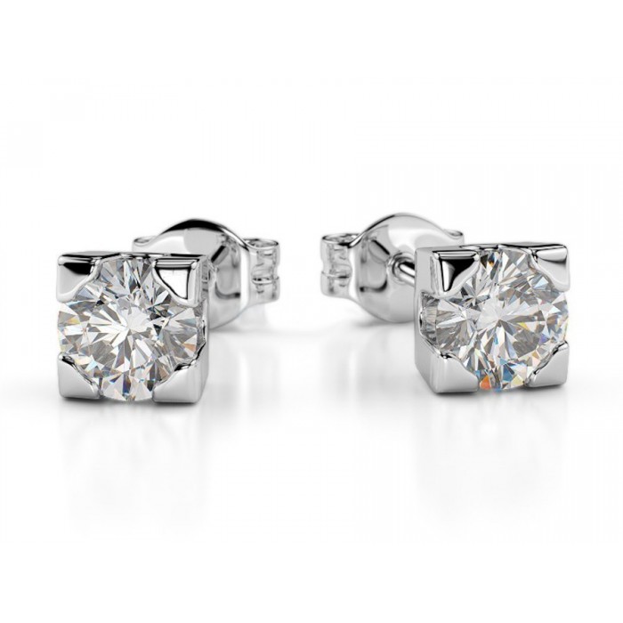 Orecchini punto luce diamanti Ct.0,26 F VS in oro 18Kt - DIENNECI GIOIELLI