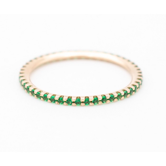 Anello eternity con tsavorite in oro giallo 18Kt - DIENNECI GIOIELLI