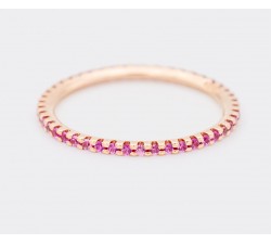 Anello eternity con zaffiri rosa in oro rosa 18Kt