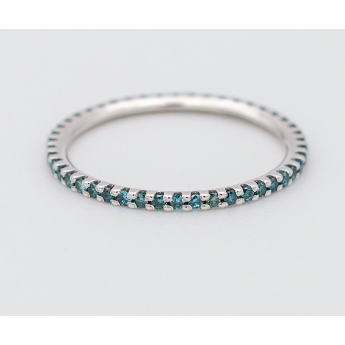 Anello eternity con diamanti blu in oro bianco 18Kt - DIENNECI GIOIELLI