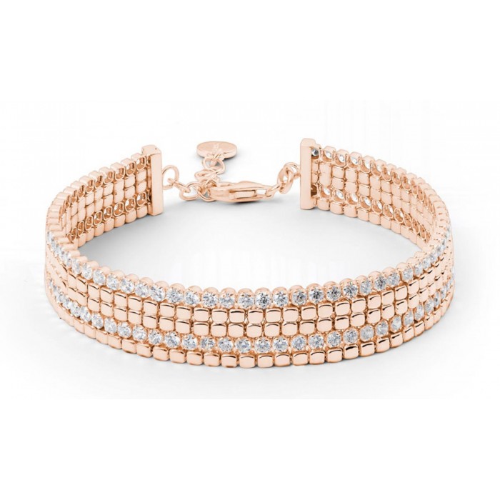 Bracciale Rosato Cubica in argento 925 RZB035