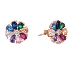 Orecchini Cuori Milano multicolor in argento 925 Ref. 24780889