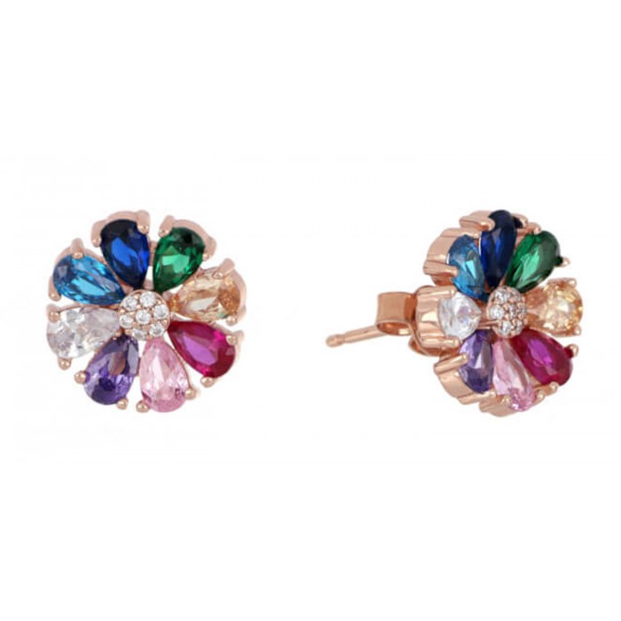 Orecchini Cuori Milano multicolor in argento 925 Ref. 24780889