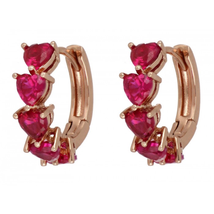 Orecchini Cuori Milano a cerchietto heartfall in argento 925 Ref. 24916493 Orecchini Cuori Milano a cerchietto heartfall in argento 925 Ref. 24916493