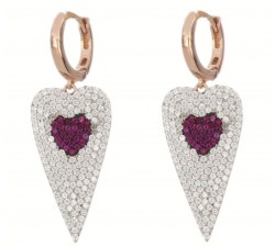 Orecchini Cuori Milano full "pavè" in love in argento 925 Ref. 24916424