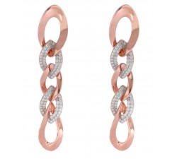 Orecchini Cuori Milano a catena kiss & link in argento 925 Ref. 24916011