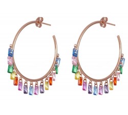 Orecchini Cuori Milano a cerchio multicolor in argento 925 Ref. 24891721