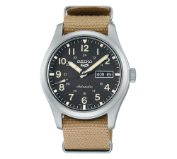 Seiko 5 Sports SRPG35K1 quadrante beige vista frontale