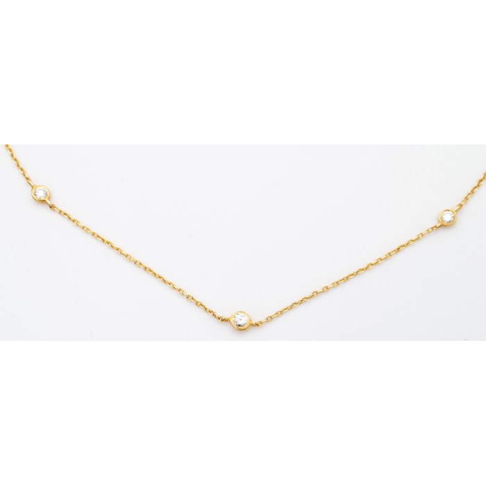 Girocollo con diamanti Ct. 0,64 in oro giallo 18Kt - Dienneci Gioielli