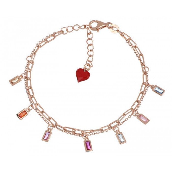 Bracciale Cuori Milano con quarzi multicolor in argento 925 Ref. 24890885