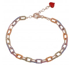 Bracciale Cuori Milano con zirconi multicolor in argento 925 Ref. 24892025