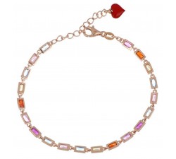 Bracciale Cuori Milano con quarzi multicolor in argento 925 Ref. 24904018