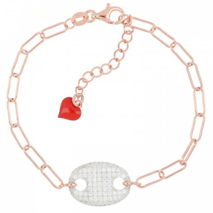 Bracciale Cuori Milano maglia marina sailor love con zirconi in argento 925 Ref. 24915847