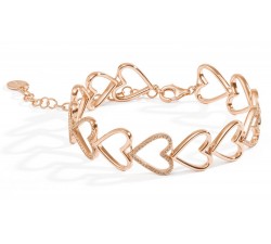 Bracciale snodato cuori Rosato Got me in argento 925 RZGM11