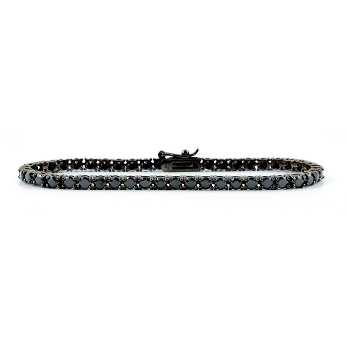 Bracciale tennis zirconi neri in argento 925