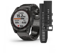 Garmin fēnix 7X Sapphire Solar Titanium con bracciale Vented Titanium Carbon Grey DLC010-02541-27