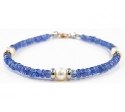 Bracciale Tanzanite e perle in oro 18Kt