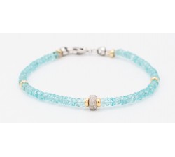 Bracciale Apatite con inserti in Oro 18Kt