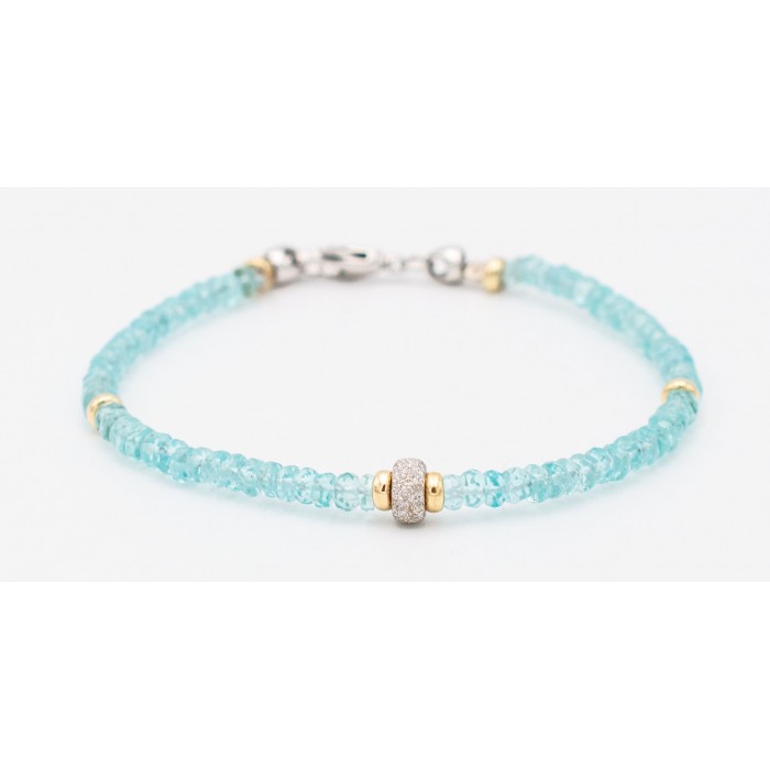 Bracciale Apatite con inserti in Oro 18Kt