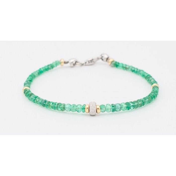Bracciale Smeraldi con inserti in oro 18Kt Bracciale Smeraldi con inserti in oro 18Kt