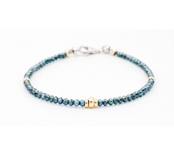 Bracciale Diamanti Blu con inserti in oro 18Kt