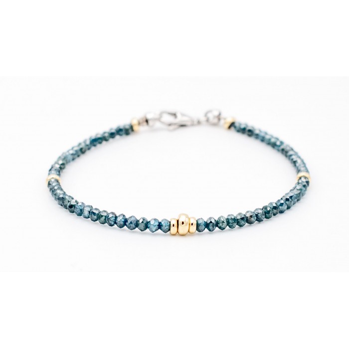 Bracciale Diamanti Blu con inserti in oro 18Kt