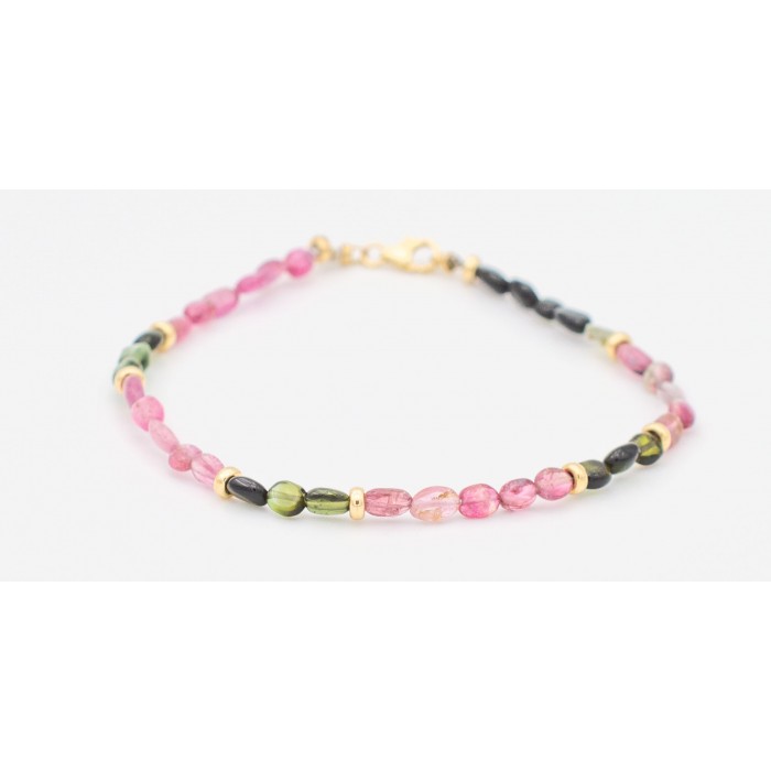 Bracciale Tormaline con inserti in oro 18Kt Bracciale Tormaline con inserti in oro 18Kt