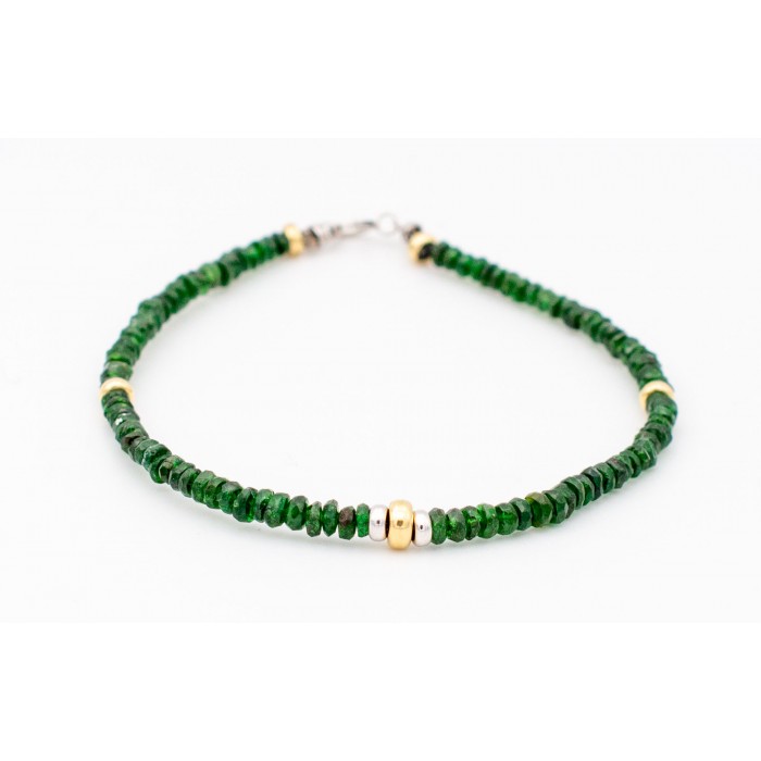 Bracciale Tsavorite con inserti in oro 18Kt