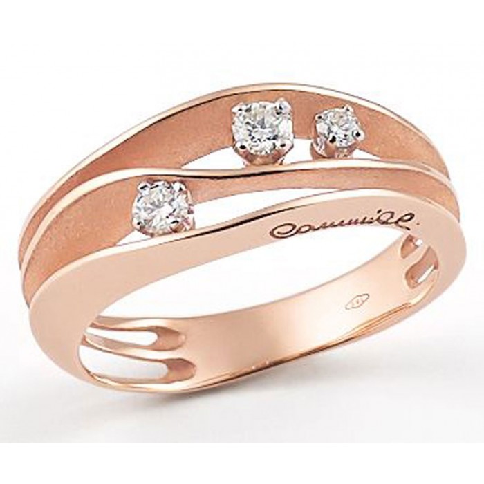 Anello Dune con diamanti in oro rosa champagne 18Kt GAN2662P Annamaria Cammilli