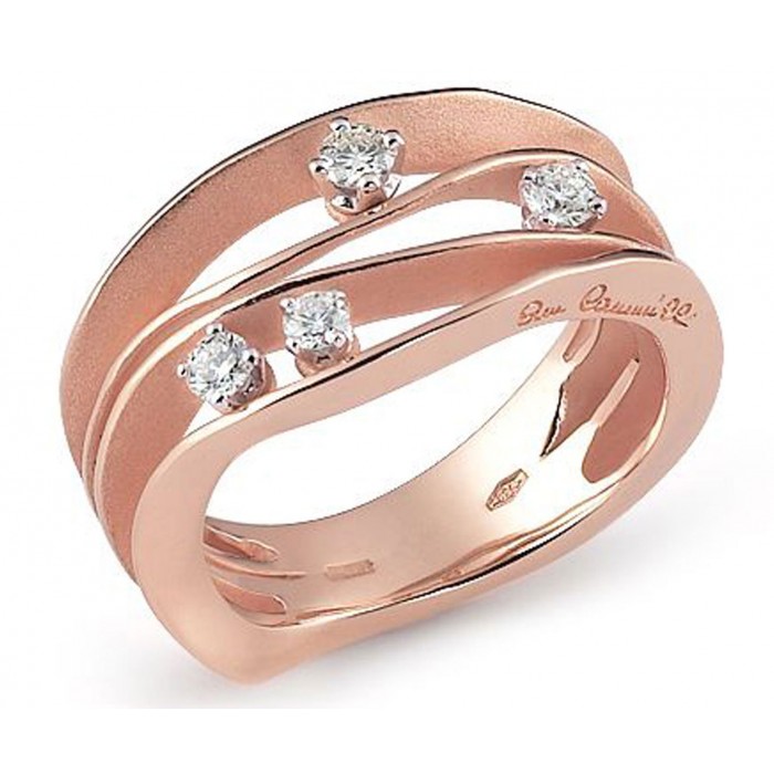 Anello Dune con diamanti in oro rosa champagne 18Kt GAN0778P Annamaria Cammilli