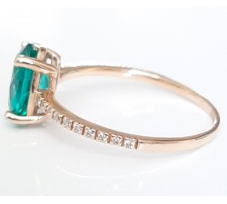 Anello Apatite e Diamanti in oro 18Kt