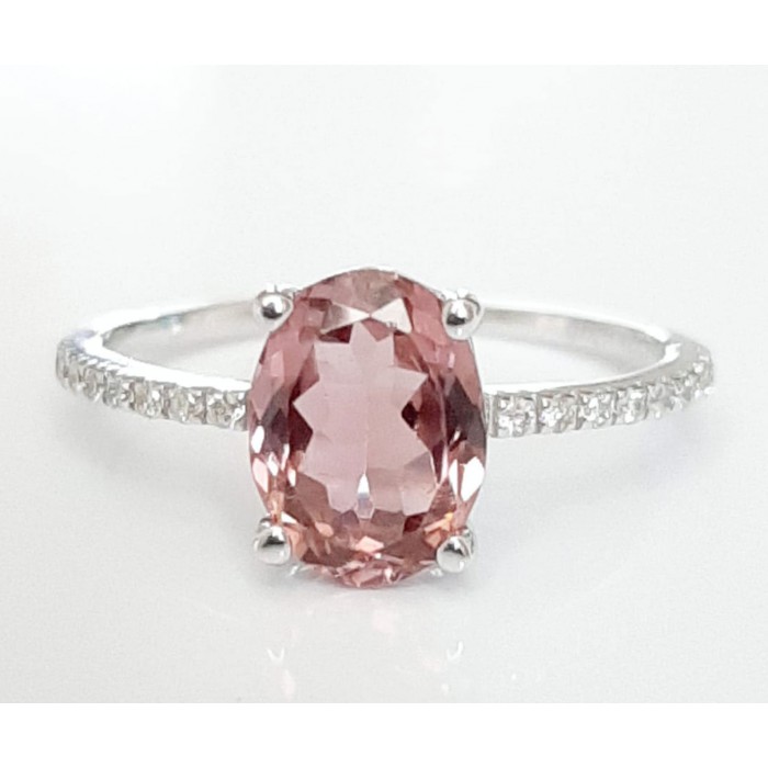 Anello Tormalina e Diamanti in oro 18Kt - DIENNECI GIOIELLI