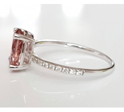 Anello Tormalina e Diamanti in oro 18Kt - DIENNECI GIOIELLI