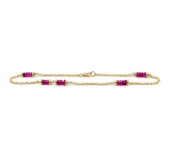 Bracciale in oro 18kt con inserti zaffiri rosa