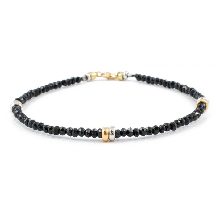 Bracciale spinello nero in oro 18Kt versione da Uomo