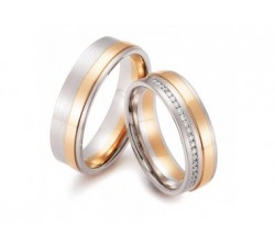 Fede in oro 18Kt con diamanti Ct.0,16 F VS1 - FM004